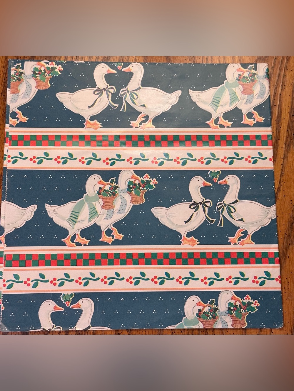Gift wrap ribbon goose vintage